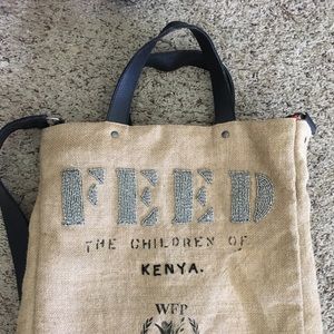 Feed burlap messenger bag